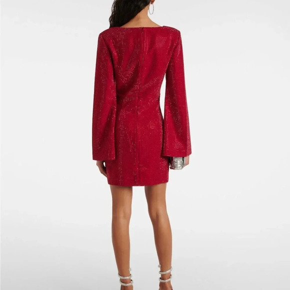 Roland Mouret Sequined Red  Cape minidress - Picture 4 of 14